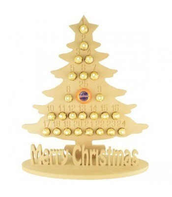 Super sized 18mm Freestanding Christmas Tree Chocolate Orange and Ferrero Rocher Holder Advent Calendar